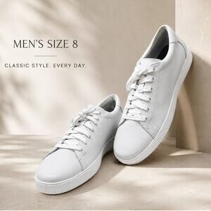 Cole Haan Nantucket 2.0 White Leather Sneakers Mens 8 Minimalist Old Money Prep